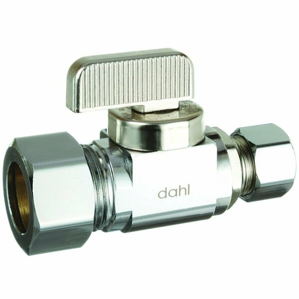 Dahl Brothers Canada Dahl mini-ball Stop Valve, 5/8 x 3/8 in Connection, Compression, 250 psi Pressure, Manual Actuator 511-33-31-BAG